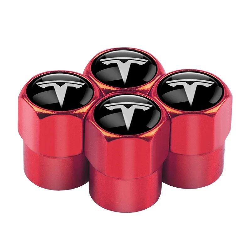 

Car Sticker 2025 Hot 4PCS Car Tire Valve Cover Tire Stem Cover Dust Cover Accessories For Tesla Model 3 Cybertruck Roadster Mode