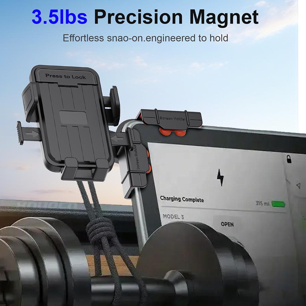 Auto Lock Car Monitor Phone Mount Screen Side Display Clip Holder for 4 To 7 Inch Smartphone Multi Angle Adjustable Brackets