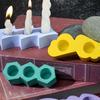 3 Hole Candle Holder Mold Flower Heart Candlestick Silicone Mould Concrete Resin Cast Molds for Wedding Valentines Day