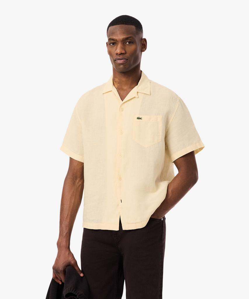 LACOSTE Men'S Hawaiian Collar Linen Short Sleeve Shirt Ch2339-56G 056