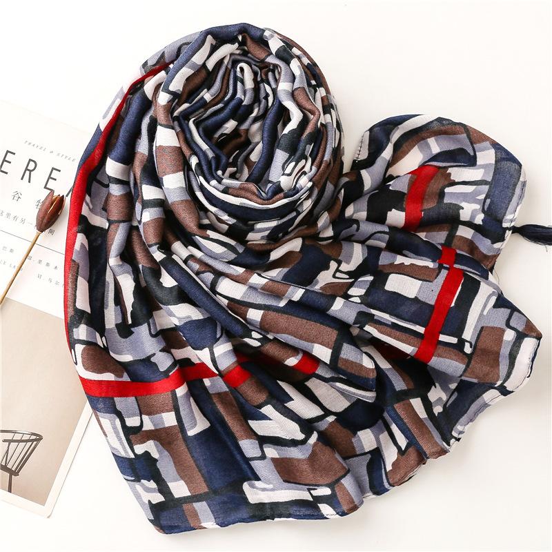 Rectangular Shawl Scarf, Trendy Printed Beach Scarf, Fashionable Sunshade Scarf, Outdoor Soft Large Handkerchief, All Season Warm Tassel Scarf