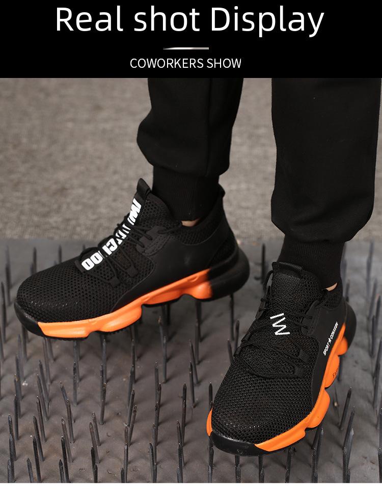 Sicherheitsschuhe mit Stahlkappe für Herren: Anti-Smash, Durchstichsicher, Atmungsaktiv, Sommerarbeitsschuhe