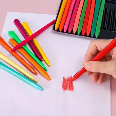 12 Pcs/set Fashion 12 Colors Triangular Crayons Safe Non-toxic Triangular Erasable Colouring Pencil For Students Kids Children