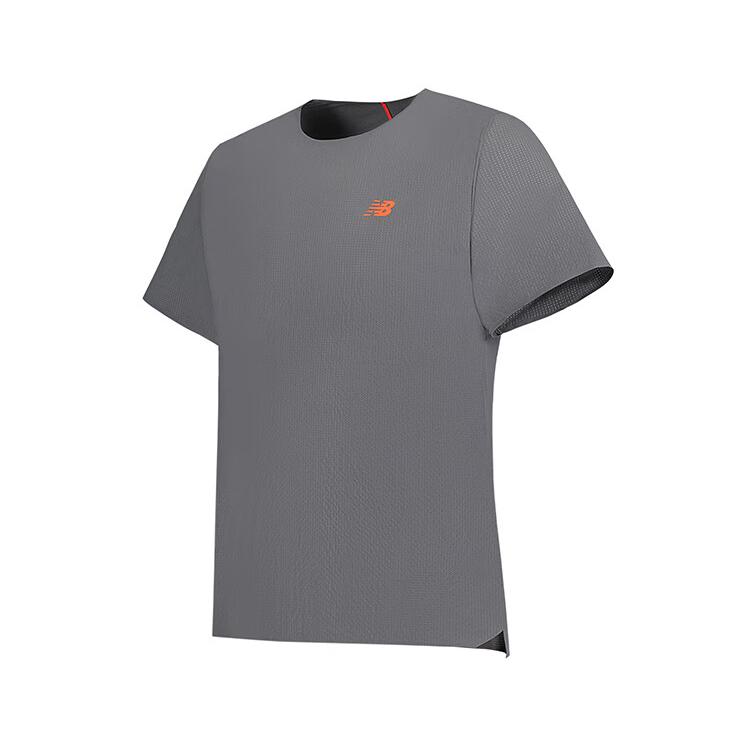 New Balance Running T Shirts Men s Gray Moderate MT51208-URR L