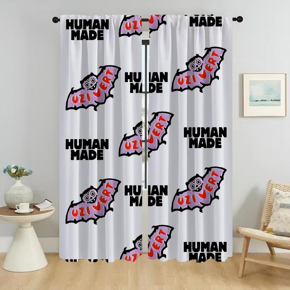 Blackout Curtain for Room 2 Panel H-human Mades Home Interior Curtains 2 Pieces Halloween Decoration Shades Partition Living