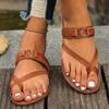 Women's Flat Slide Sandals Open Toe Casual Slip On Adjustable Strap Comfortable Footbed Summer Beach Shoes