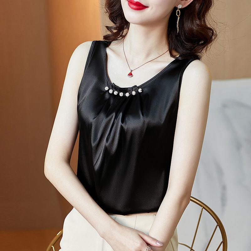 Women's Casual Satin Camisole Tank Top Loose Fit for Summer