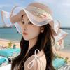 Summer Beach Straw Sun Hat Breathable Sun Hat Travel Wide Brim Summer Straw Hats with Ribbon for Outdoor Sports Hiking Travel