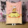Manta de franela con estampado de PomPompurin, una manta para la siesta, cálida, cómoda y suave, adecuada para sofás, camas, etc.