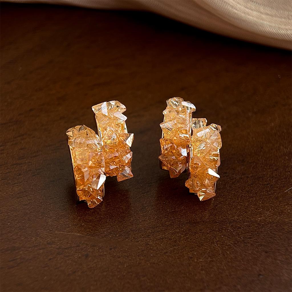 Серьги из серебра 925 пробы со стеклянными кристаллами: Элегантные, Высококачественные, Уникальные, Универсальные, Трансграничные Женские Аксессуары