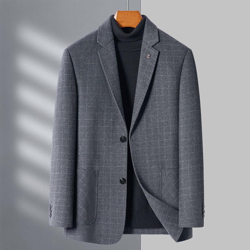 

Мужская куртка средней толщины для среднего возраста, новая осенне-зимняя, деловая повседневная мужская одежда M серый