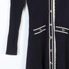 French S Autumn/Winter Polo Lapel Knitted A-Line Dress