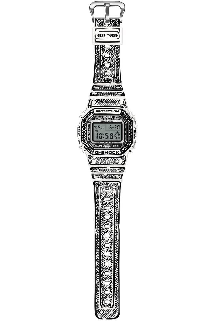 Orologio Casio G-SHOCK Joshua Vides Collaborazione DW-5600JV-7JR Uomo Bianco