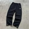 Unisex Elastische Taille Trainingsbroek Losse Pasvorm Streetwear Borduurwerk Joggers Casual Lange Broek