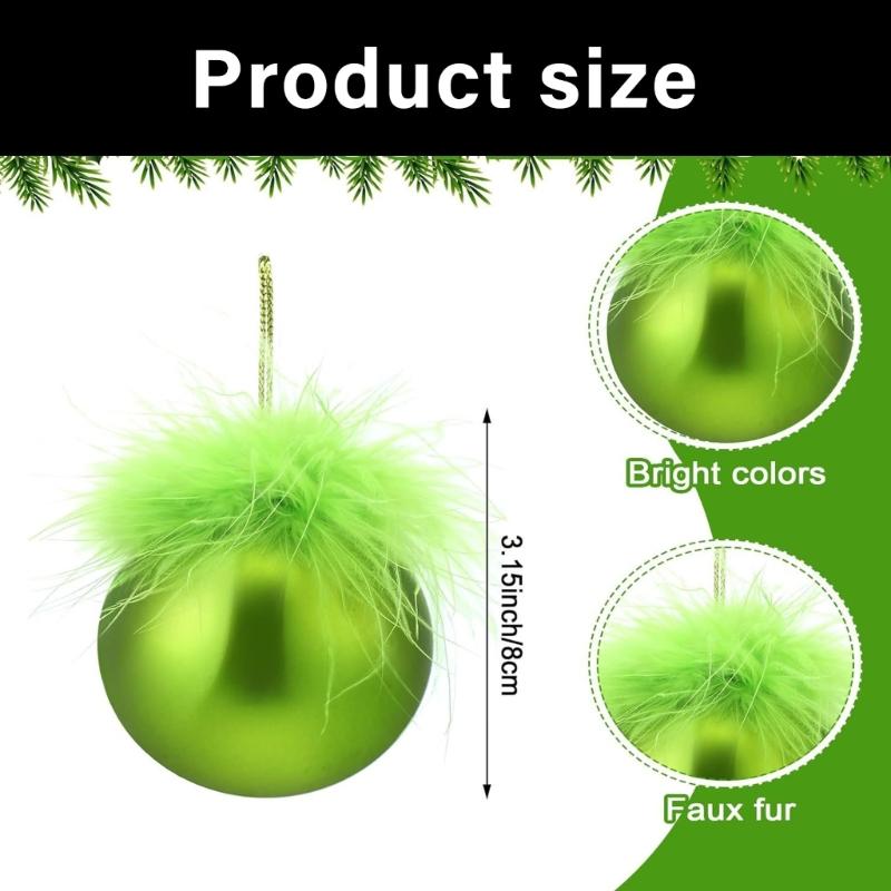 12Pcs Bright Velvety Plush Christmas Tree Balls Premium Holiday Decors For Homes Window Party Decoration