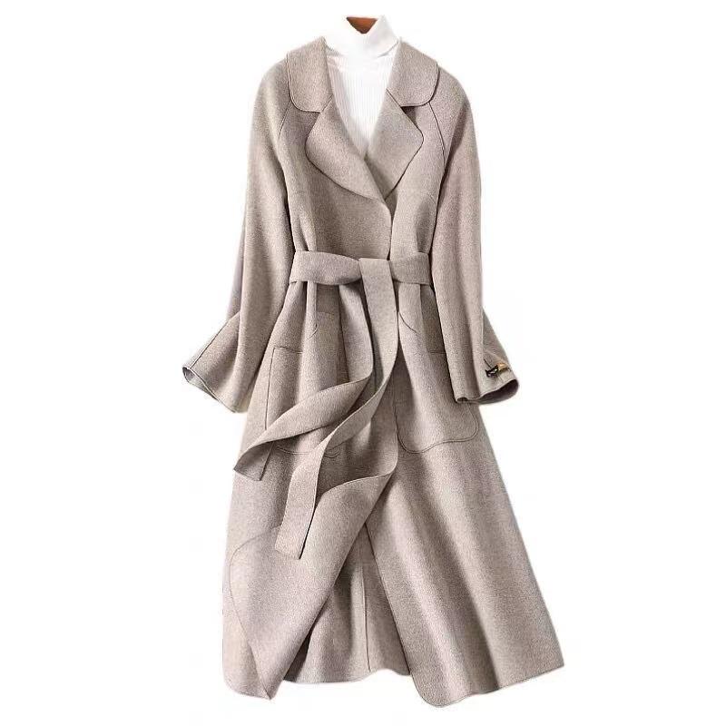 Women's Leisure Long Woolen Coat with Loose Fit, Perfect for Autumn and Winter