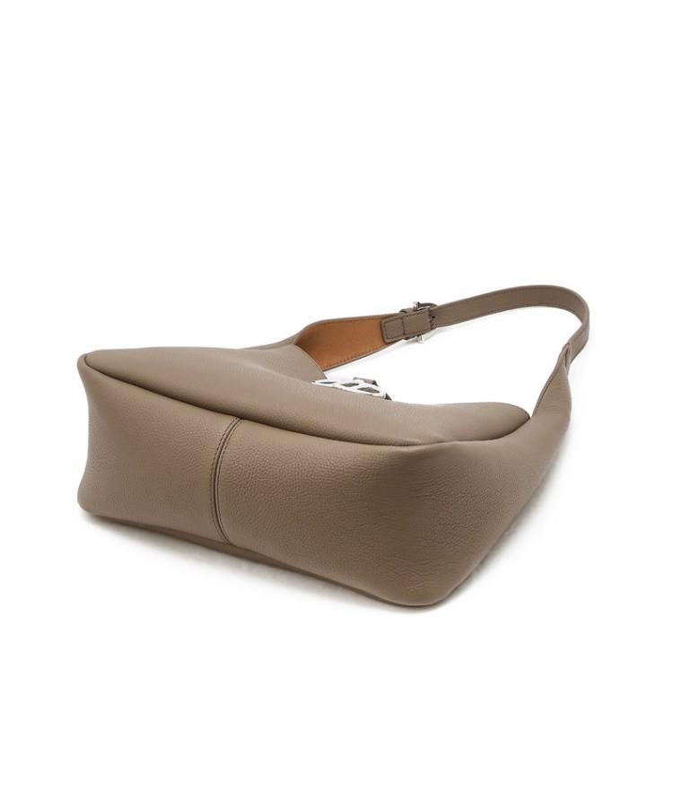 Athe Vanessabruno [Maron] Mocha Mousse Shrunken Leather Hobo Bag M (Silver Hardware) Aaba6F407I3