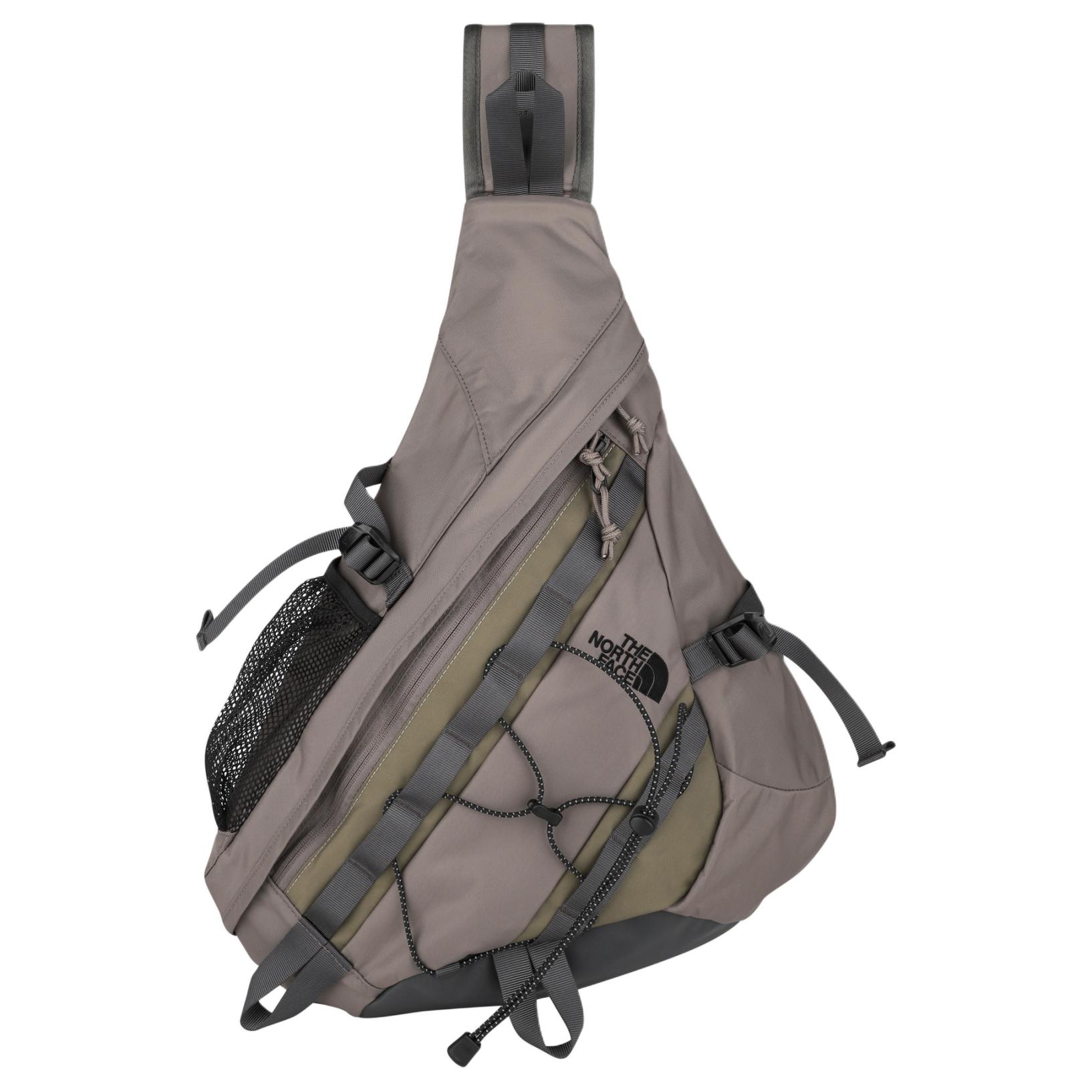 The North Face 21L Electron Sling Logo Print Color Block Design Nylon Crossbody Bag Unisex bags Light-Brown NN2PR58L Light Brown