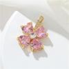 Übertriebene vergoldete Halskette mit 14 Karat Gold Schmetterling Anhänger, Kristall DIY Zirkon Einzelanhänger, Schmuck reines Kupfer