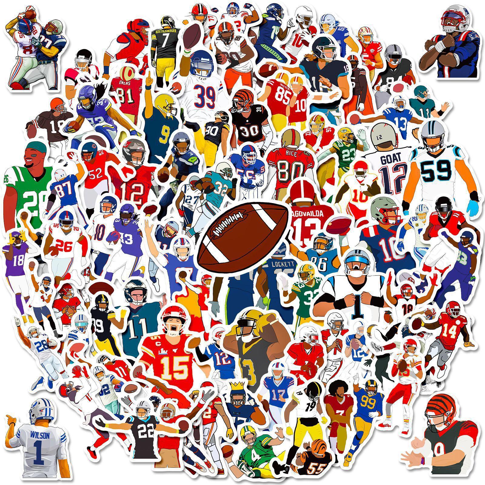 

100 Rugby Classic Action Stickers New Rugby NFL Athlete Graffiti Stickers