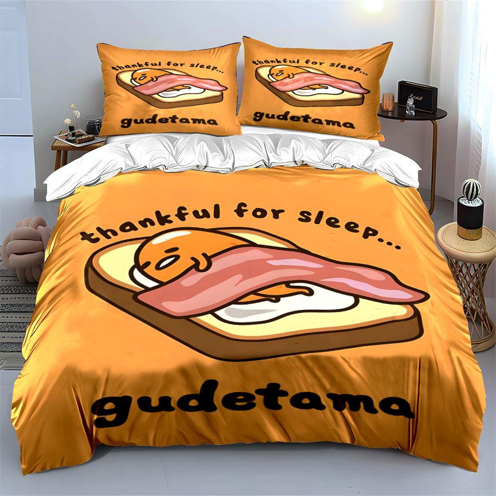Egg on toast design. Bedding sets Duvet cover sets Duvet covers Pillowcases(1 * Duvet Cover 2 * Pillowcases without duvet insert)