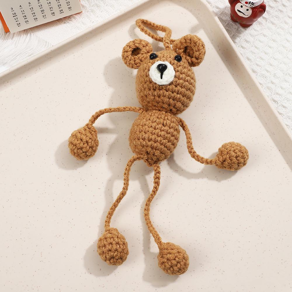 Cartoon Handmade Crochet Duck Frog Dolls Creative Knitted Design Wool Yarn Long Legs Fun Gift for Stress Relief Home Room Decor