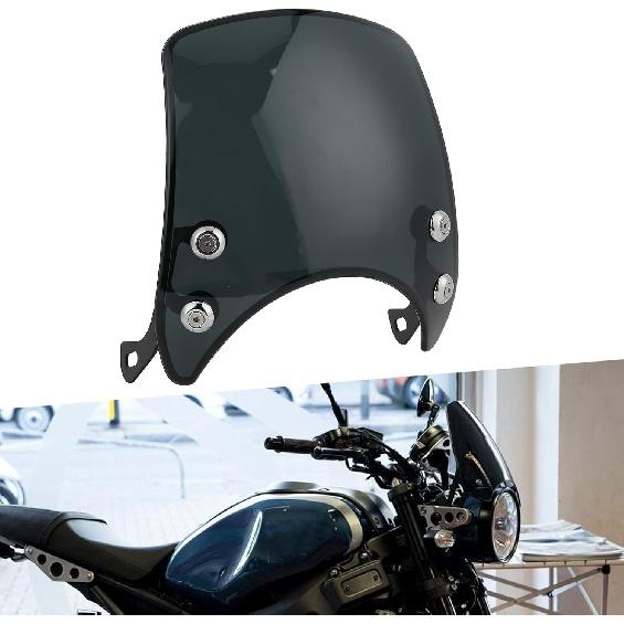 Motorbike Wind Deflector,Retro Motorcycle Windshield PC Wind Deflector Universal for 5-7in Headlight Motorbike Part