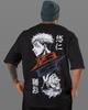 Jujutsu Kaisen Yuji Itadori Sukuna TShirt Men Anime Symmetric Mirror Graphic Tee Manga Streetwear Short Sleeve Oversized Top