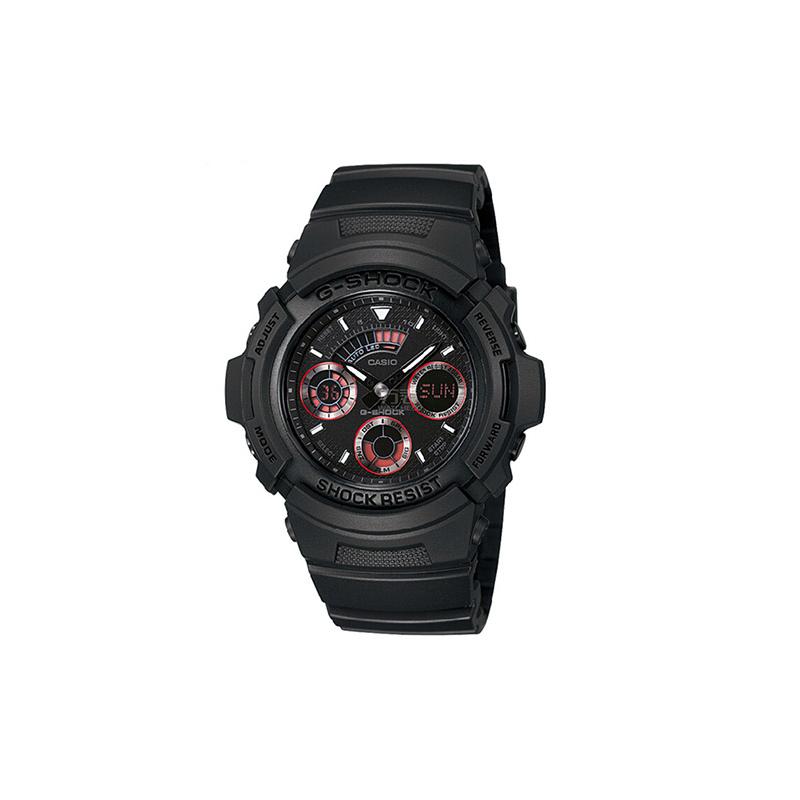 

Casio G-SHOCK Luminous Shockproof Fully Automatic Calendar Quartz Movement Resin Strap Japanese and Korean Watch Men s Watch Black Dial AW-591ML-1A