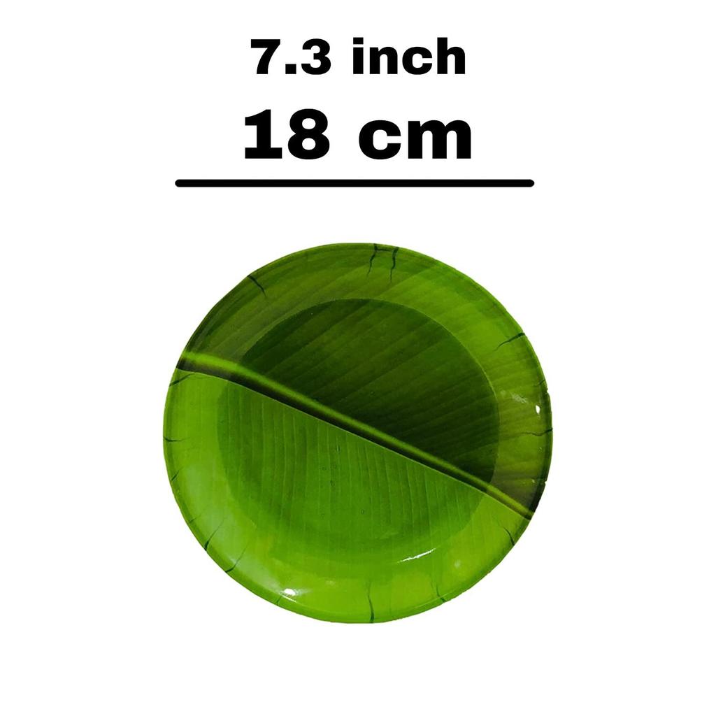 RSINC Kleine Snacks Teller Melamin Rund Bananenblatt ,Snackteller 18cm 6er-Pack JL286093829996
