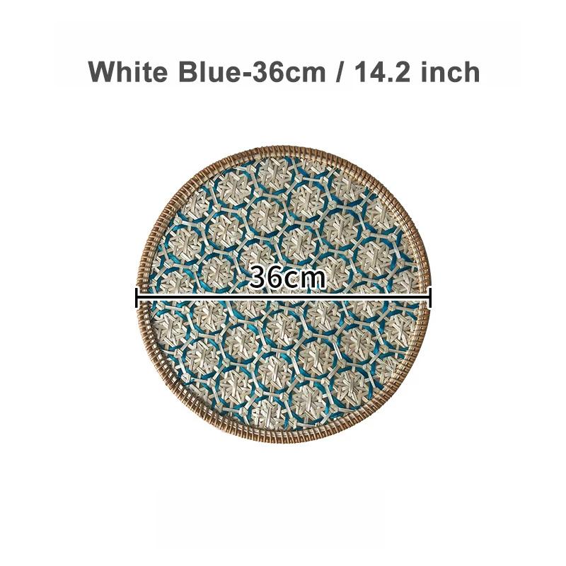 Nordic Rattan Decorative Tray Natural Wicker Handwoven Home Decor Rattan Insulation Mat Southeast Asian Ethnic Wall Decoration