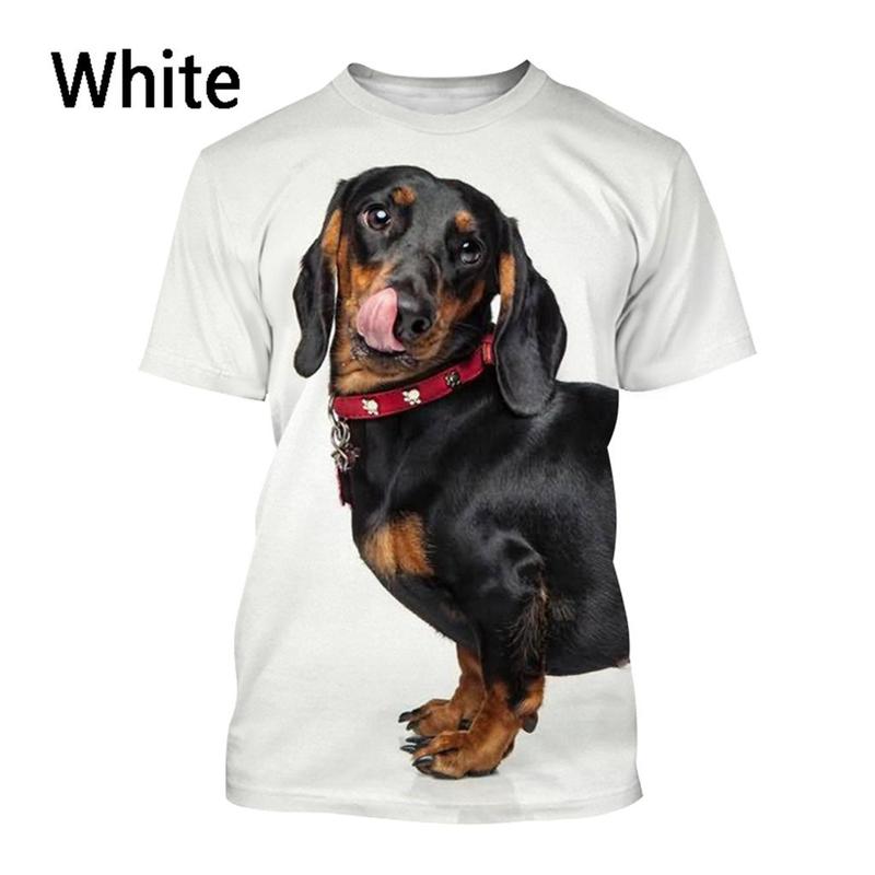 Dachshund Cute 3D Printed T-Shirt Men Women Summer Funny Dog Graphic T Shirts Casual Style  O-neck Tee Tops Y2k Clothing