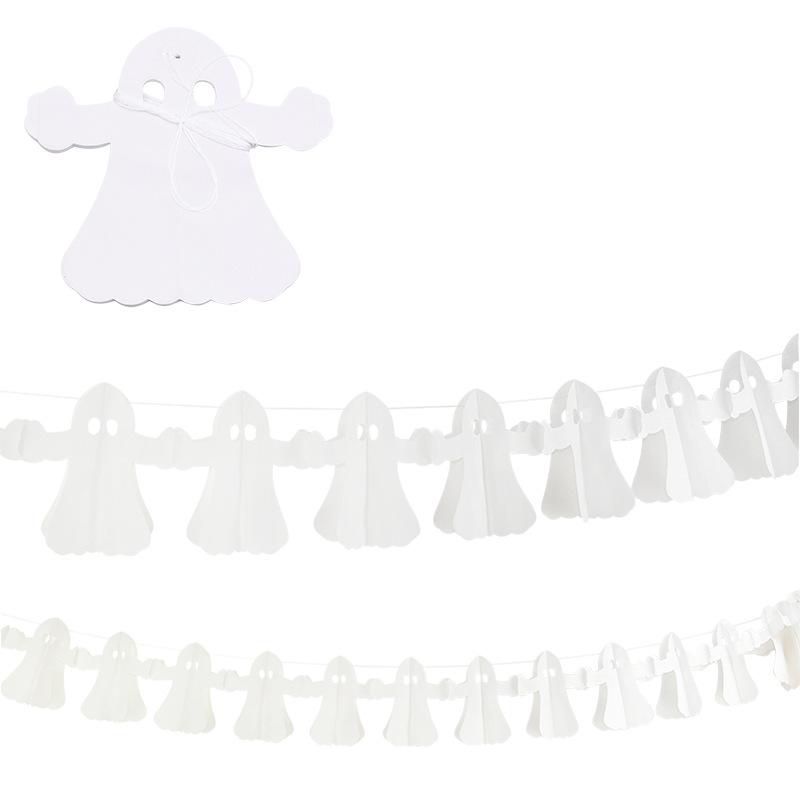 1-20PCS 3M Halloween Hanging Garland Bunting Bat Vampire Pumpkin Ghost Spider Paper Banner Happy Party Home Decorations