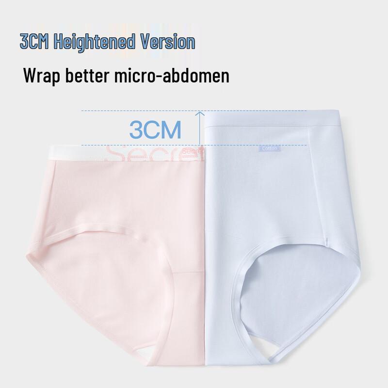 SecretWorld Women's High-Waist Pure Cotton Antibacterial Briefs