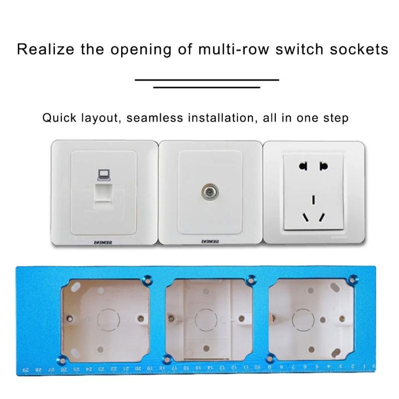 Aluminum Switching Socket Template Tool High Accuracy Provide Excellent Cutout Positioning for 86 Box Outlet Installation