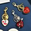 Exquisite Red Heart-Shape Keychain Bag Charms Cute Keychain Car Key Ring For Women Girls Backpack Decoration Accessories Gifts