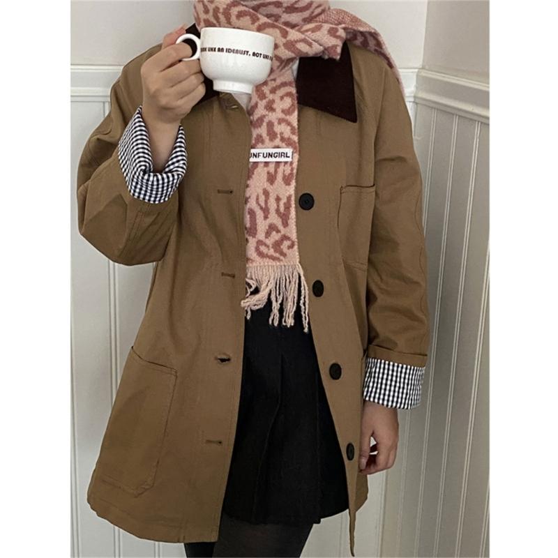 Vintage Leopards Print Tassels Scarf Soft Acrylic Neckerchief Warm Fashion Scarves for Women Warm Accessory