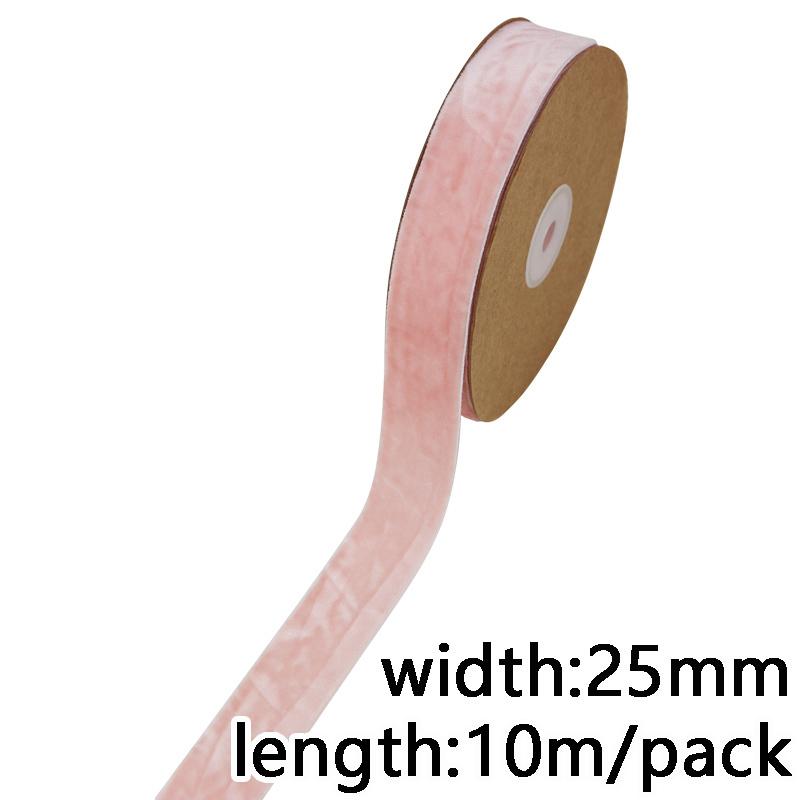 (10 Meters/roll) 25mm Velvet Ribbon Wholesale Gift Wrapping Decoration Christmas Lace Ribbons Handmade Holiday Party Decoration