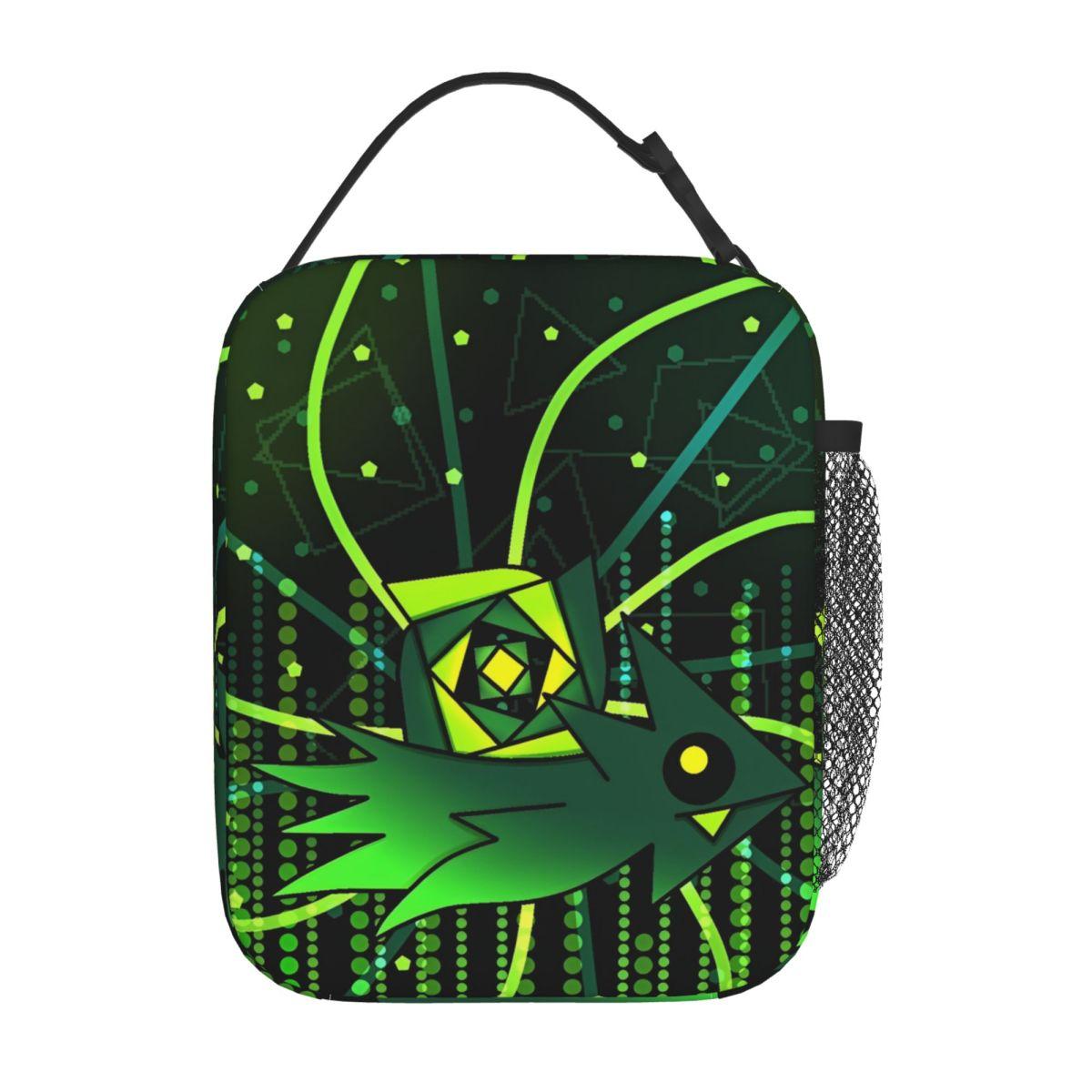 Geometry Cube Gaming Dash Insulated Lunch Bags Portable Reusable Thermal Bag Tote Lunch Box School Picnic Food Bag One Size
