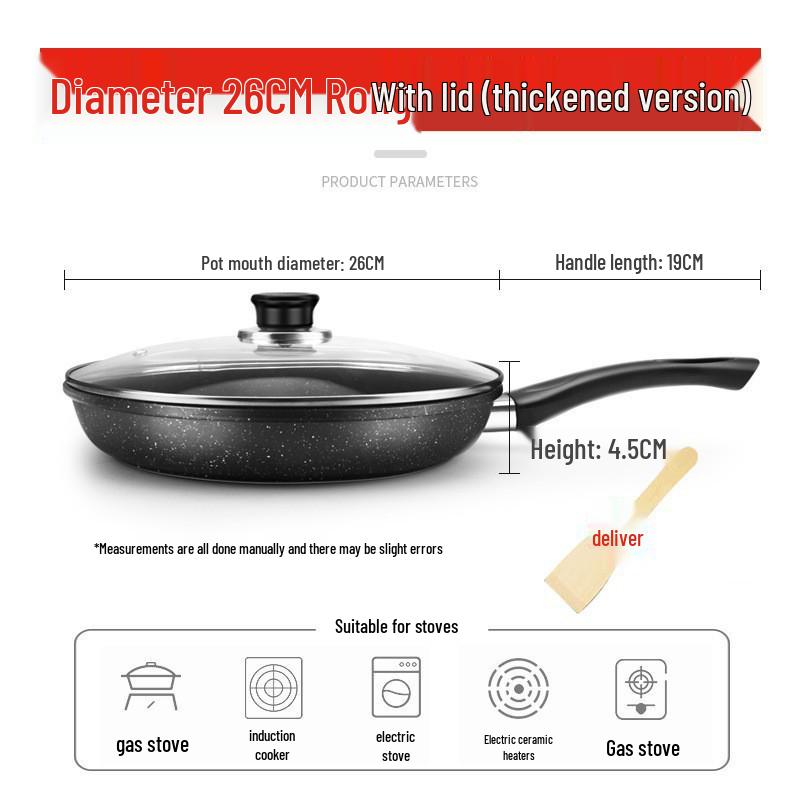 Tigaie populară antiaderentă din piatră medicală pentru clătite: Tigaie universală pentru ulei puțin și fum