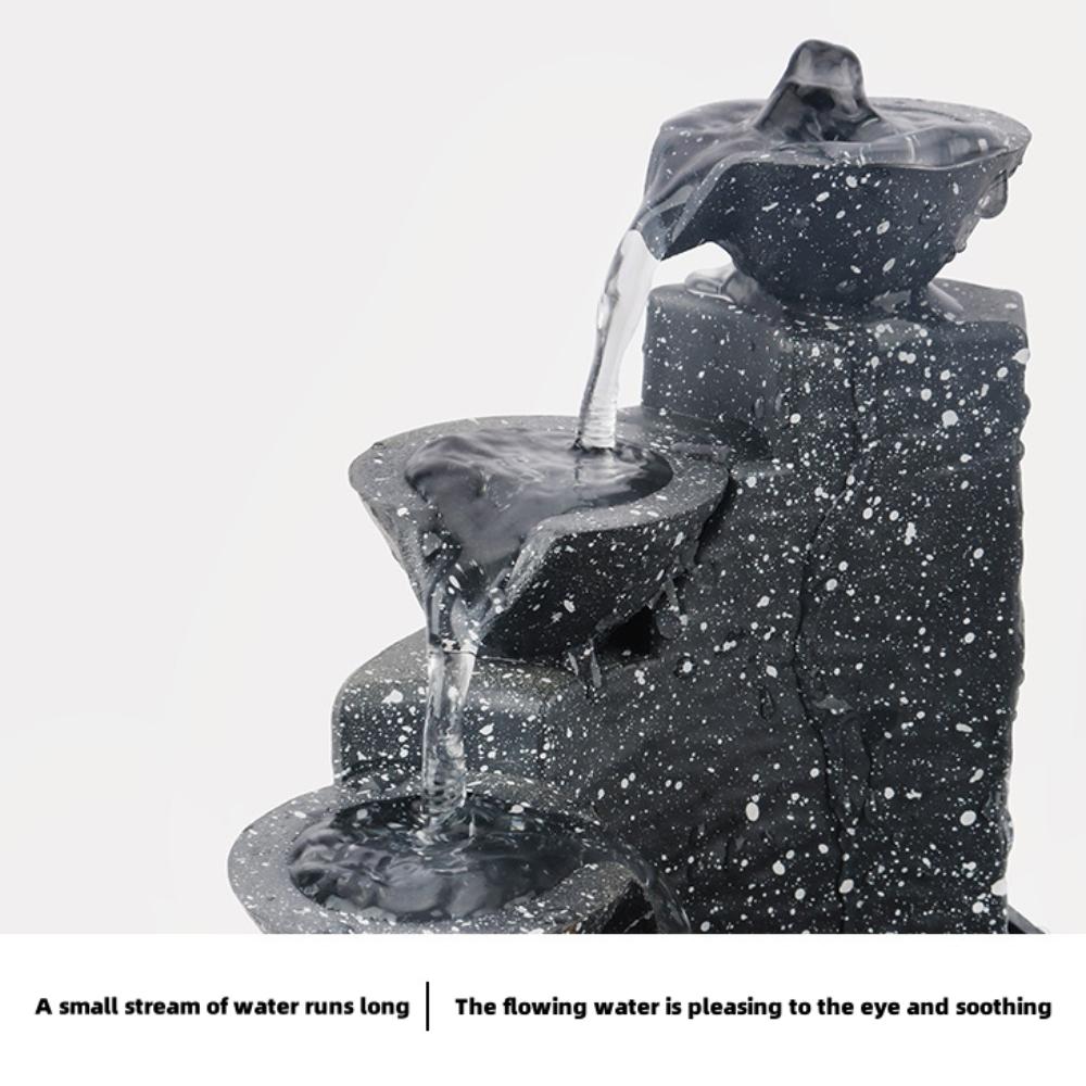 HOMEFISH Desktop Waterfall Decoration Small Fountain Creative Flowing Water Ornaments for Living Room Office Decor