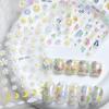 White Wildflower Embossed Relief Nail Art Decoration Sticker 3D Manicure Decals