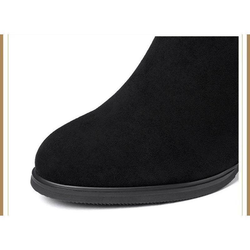 New Autumn Fashion Boots Women Fur Winter Warm Pointed Ankle Boots Sexy High Heel Rhinestone Decoration Zipper Women Boots