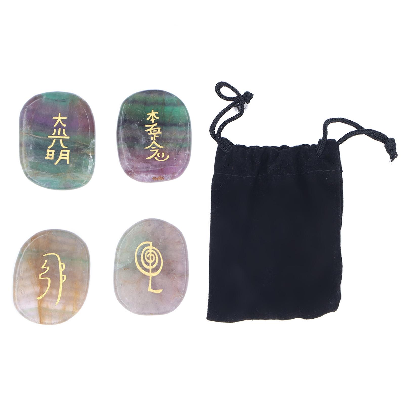 Health & Beauty Product 4Pcs Reiki Balancing Stones Vivid Lustre Polished Palm Size Chakra Stones For Meditation Healing Purification