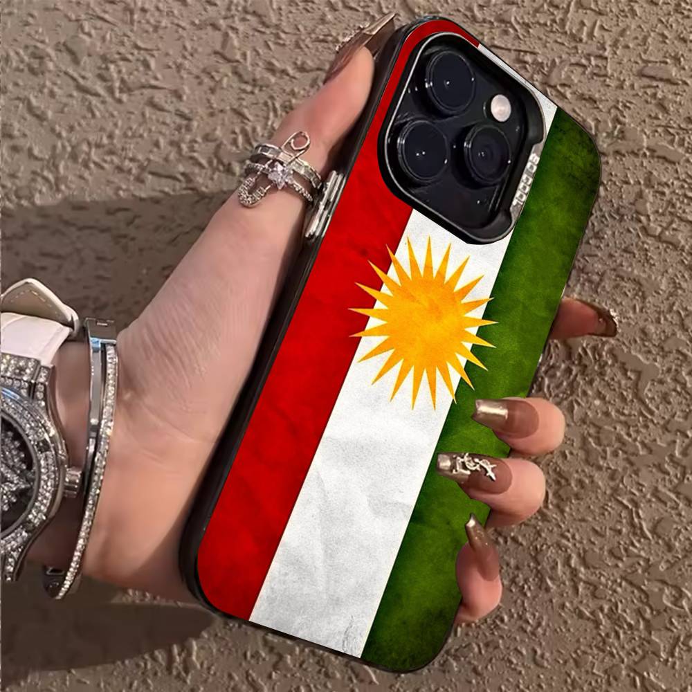 

K-Kurdistan Flag Phone Case For iPhone 17,16,15,14,13,12,11,Pro,X,XS,Max,Plus Soft Black Cover iPhoneXSMAX