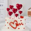 20pcs Heart Shape Cake Topper Mix Size Gold Silver Pink Love Cake Ball Valentine's Day Cupcake Flag Wedding Engagement Decor