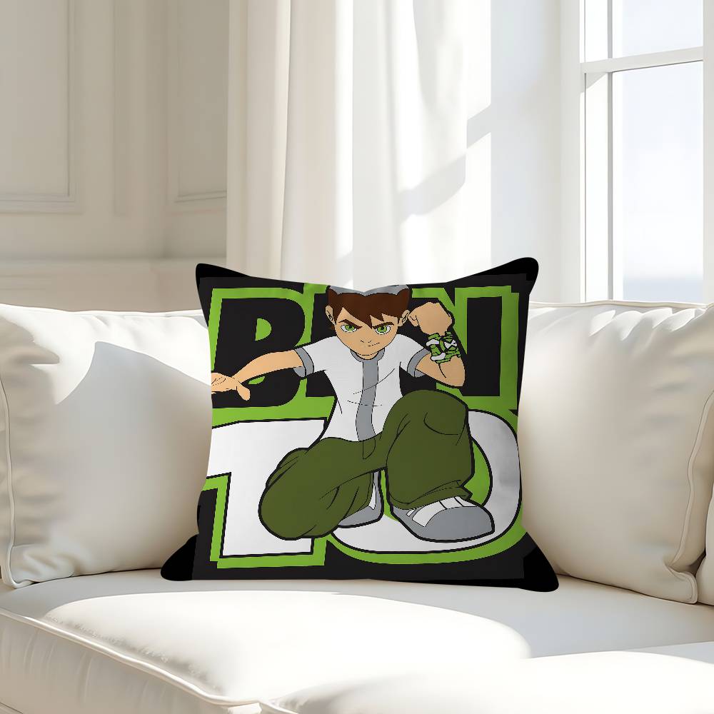 

B-Ben10 Animated Cushion Cover Car Throw Pillow Case For Sofa Car Christmas Gift 40x40cm 45x45cm 16x16Inch