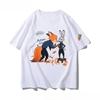 202526 Summer Disco Zootopia Themed Printed Pure Cotton Tshirt Fashionable Loose and Casual Shortsleeved Unisex