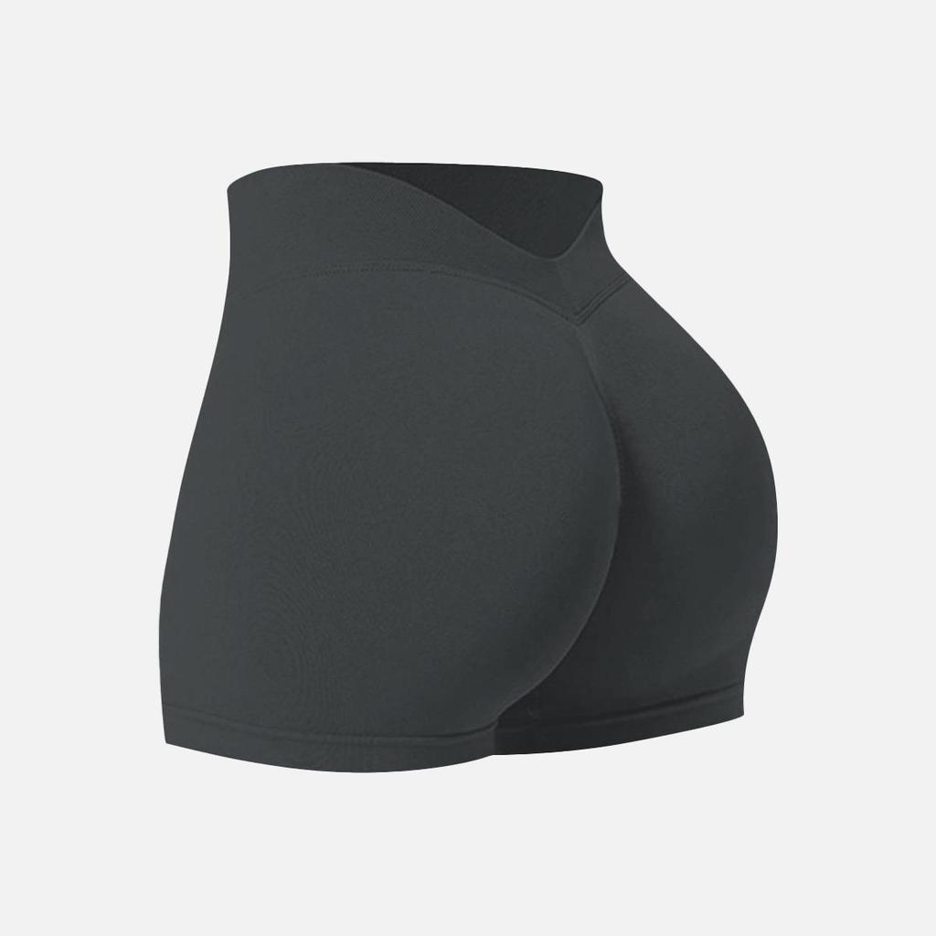 Pantaloncini da Yoga Senza Cuciture a Vita a V da Donna - Controllo Pancia, Asciugatura Rapida, Costolati, Sollevamento Glutei Pantaloni Fitness