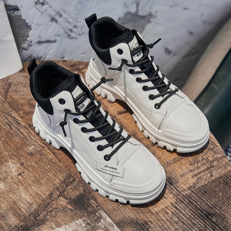 Short boots women's spring and autumn velvet Martin boots women's single boots casual sports shoes high-top little white women's shoes tide